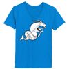 Ladies’  Junior Fine Jersey V-Neck Longer Length T-Shirt Thumbnail