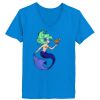 Ladies’  Junior Fine Jersey V-Neck Longer Length T-Shirt Thumbnail