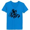 Ladies’  Junior Fine Jersey V-Neck Longer Length T-Shirt Thumbnail