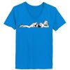 Ladies’  Junior Fine Jersey V-Neck Longer Length T-Shirt Thumbnail