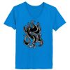 Ladies’  Junior Fine Jersey V-Neck Longer Length T-Shirt Thumbnail