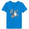 Ladies’  Junior Fine Jersey V-Neck Longer Length T-Shirt Thumbnail