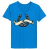 Ladies’  Junior Fine Jersey V-Neck Longer Length T-Shirt Thumbnail
