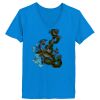 Ladies’  Junior Fine Jersey V-Neck Longer Length T-Shirt Thumbnail