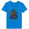 Ladies’  Junior Fine Jersey V-Neck Longer Length T-Shirt Thumbnail