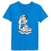 Ladies’  Junior Fine Jersey V-Neck Longer Length T-Shirt Thumbnail