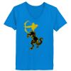 Ladies’  Junior Fine Jersey V-Neck Longer Length T-Shirt Thumbnail