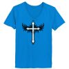 Ladies’  Junior Fine Jersey V-Neck Longer Length T-Shirt Thumbnail