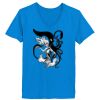 Ladies’  Junior Fine Jersey V-Neck Longer Length T-Shirt Thumbnail