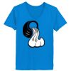 Ladies’  Junior Fine Jersey V-Neck Longer Length T-Shirt Thumbnail