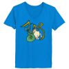 Ladies’  Junior Fine Jersey V-Neck Longer Length T-Shirt Thumbnail