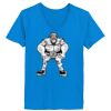 Ladies’  Junior Fine Jersey V-Neck Longer Length T-Shirt Thumbnail