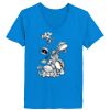 Ladies’  Junior Fine Jersey V-Neck Longer Length T-Shirt Thumbnail