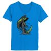 Ladies’  Junior Fine Jersey V-Neck Longer Length T-Shirt Thumbnail