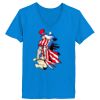 Ladies’  Junior Fine Jersey V-Neck Longer Length T-Shirt Thumbnail
