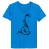 Ladies’  Junior Fine Jersey V-Neck Longer Length T-Shirt Thumbnail