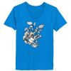 Ladies’  Junior Fine Jersey V-Neck Longer Length T-Shirt Thumbnail