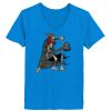 Ladies’  Junior Fine Jersey V-Neck Longer Length T-Shirt Thumbnail