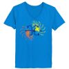 Ladies’  Junior Fine Jersey V-Neck Longer Length T-Shirt Thumbnail
