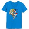 Ladies’  Junior Fine Jersey V-Neck Longer Length T-Shirt Thumbnail