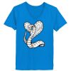 Ladies’  Junior Fine Jersey V-Neck Longer Length T-Shirt Thumbnail