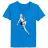 Ladies’  Junior Fine Jersey V-Neck Longer Length T-Shirt Thumbnail