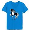 Ladies’  Junior Fine Jersey V-Neck Longer Length T-Shirt Thumbnail