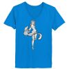 Ladies’  Junior Fine Jersey V-Neck Longer Length T-Shirt Thumbnail