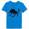 Ladies’  Junior Fine Jersey V-Neck Longer Length T-Shirt Thumbnail