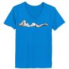 Ladies’  Junior Fine Jersey V-Neck Longer Length T-Shirt Thumbnail