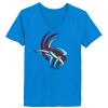 Ladies’  Junior Fine Jersey V-Neck Longer Length T-Shirt Thumbnail
