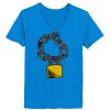 Ladies’  Junior Fine Jersey V-Neck Longer Length T-Shirt Thumbnail