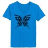 Ladies’  Junior Fine Jersey V-Neck Longer Length T-Shirt Thumbnail