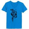 Ladies’  Junior Fine Jersey V-Neck Longer Length T-Shirt Thumbnail