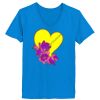 Ladies’  Junior Fine Jersey V-Neck Longer Length T-Shirt Thumbnail
