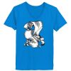 Ladies’  Junior Fine Jersey V-Neck Longer Length T-Shirt Thumbnail