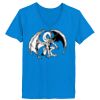 Ladies’  Junior Fine Jersey V-Neck Longer Length T-Shirt Thumbnail
