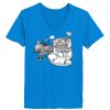 Ladies’  Junior Fine Jersey V-Neck Longer Length T-Shirt Thumbnail