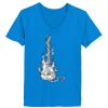 Ladies’  Junior Fine Jersey V-Neck Longer Length T-Shirt Thumbnail