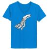 Ladies’  Junior Fine Jersey V-Neck Longer Length T-Shirt Thumbnail
