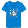Ladies’  Junior Fine Jersey V-Neck Longer Length T-Shirt Thumbnail