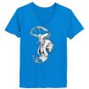 Ladies’  Junior Fine Jersey V-Neck Longer Length T-Shirt Thumbnail