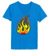 Ladies’  Junior Fine Jersey V-Neck Longer Length T-Shirt Thumbnail