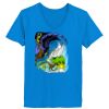 Ladies’  Junior Fine Jersey V-Neck Longer Length T-Shirt Thumbnail