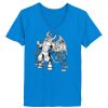 Ladies’  Junior Fine Jersey V-Neck Longer Length T-Shirt Thumbnail