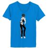 Ladies’  Junior Fine Jersey V-Neck Longer Length T-Shirt Thumbnail