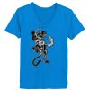 Ladies’  Junior Fine Jersey V-Neck Longer Length T-Shirt Thumbnail
