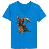 Ladies’  Junior Fine Jersey V-Neck Longer Length T-Shirt Thumbnail
