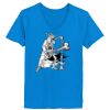 Ladies’  Junior Fine Jersey V-Neck Longer Length T-Shirt Thumbnail