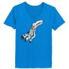 Ladies’  Junior Fine Jersey V-Neck Longer Length T-Shirt Thumbnail